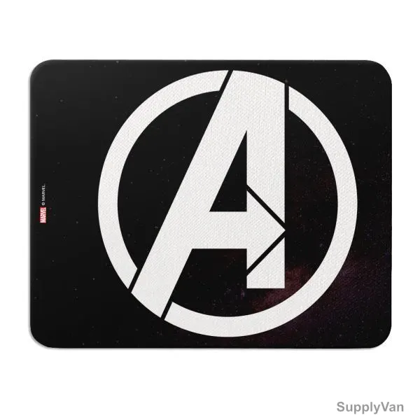 Wackylicious Avenger Logo Mouse Pad, 832-410-95, PU Leather, 18 x 21CM, Black/White — image 1