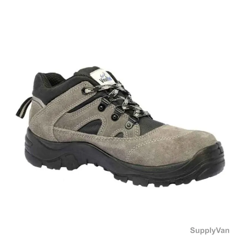 Vaultex Steel Toe Mid Ankle Protective Footwear, GAR, Suede Leather, SBP, Size38, Grey
