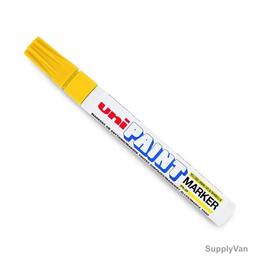 Uni-Ball Paint Marker, PX-20, 2.2-2.8MM Tip, Yellow, 12 Pcs/Pack