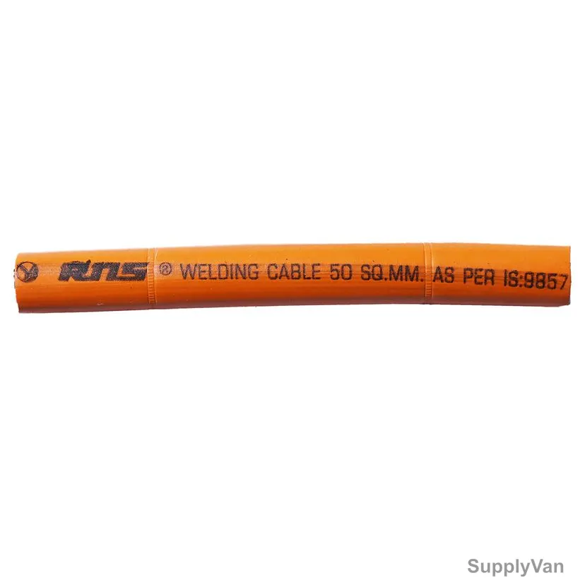 Rns Double Insulated Copper Welding Cable, 1 Core, 50 SQ.MM, 100 Mtrs Length, Orange