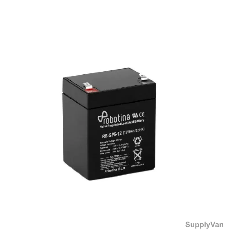 Robotina Valve Regulated Lead-Acid Battery, RB-GP5-12, AGM, 12V, 5Ah/20Hr