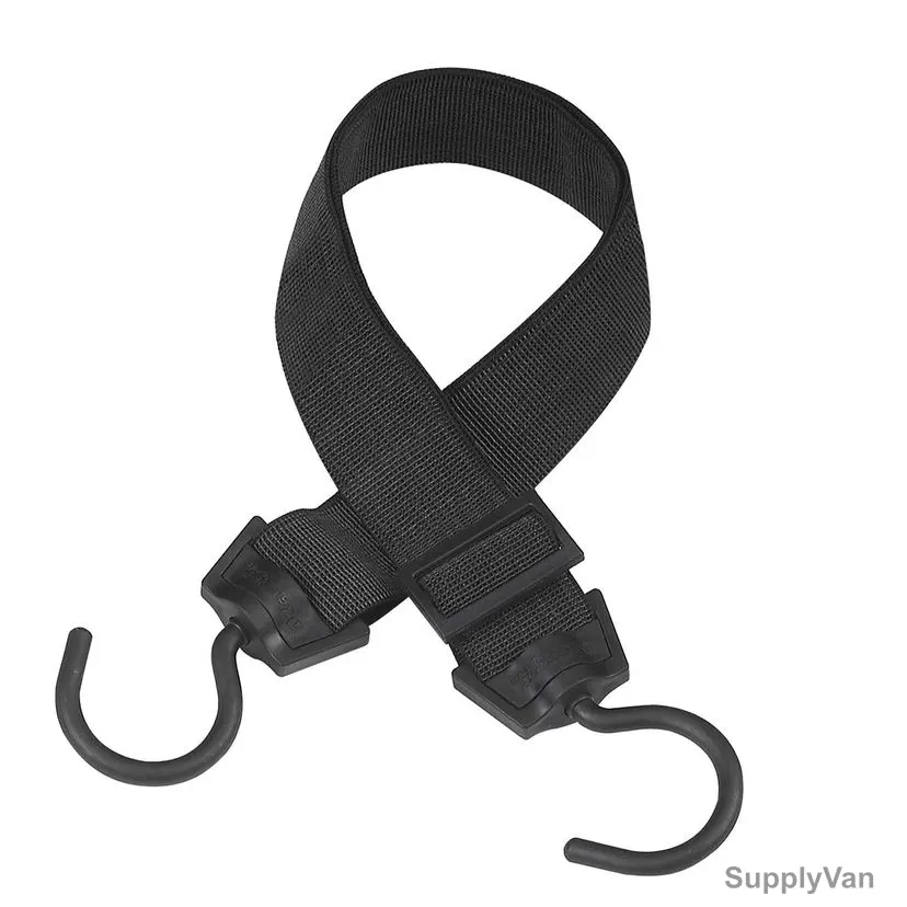 Master Lock Flat Bungee Cord With Giant Rotative Hook, ML3245EURDAT, 0.6-1.2 Mtrs x 40MM, 50 Kg, Black — image 1