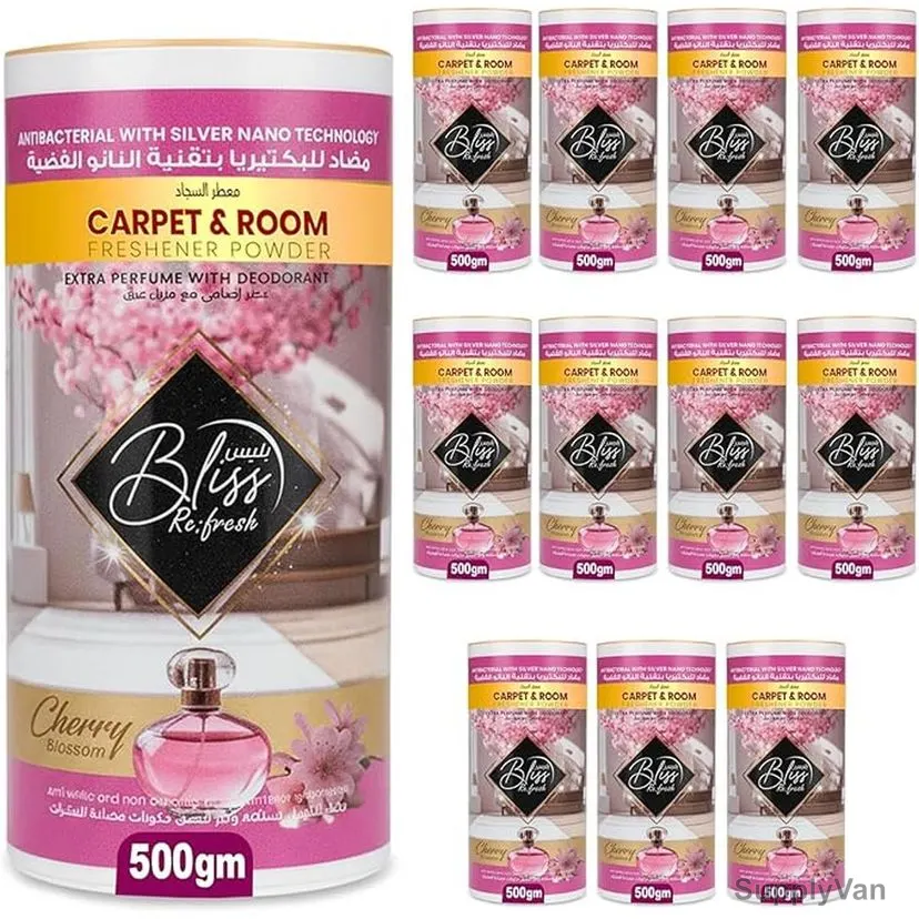 Swish Super Bliss Fresh Carpet and Room Freshener Powder, Cherry Blossom, 500GM, 12 Pcs/Pack — image 1