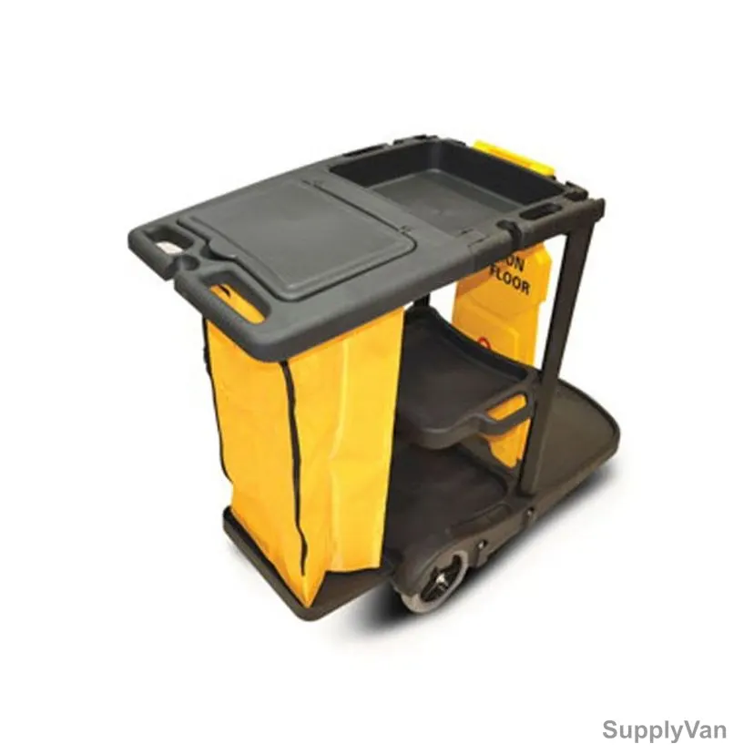 Multi-Purpose Janitorial Trolley, ST15-1, Plastic, 80 Ltrs Bag Capacity, Grey/Yellow