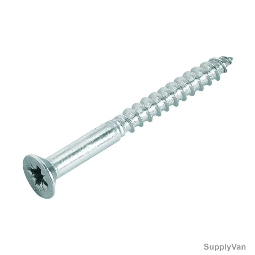 GI Half Thread Wood Screw, Zinc Plated, Countersunk Head, M10 Thread Dia x 2 Inch Length, 250 Pcs/Pack — image 1