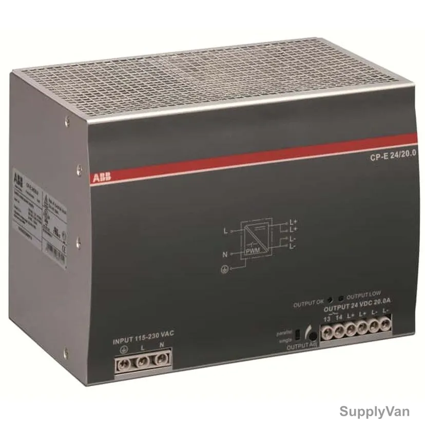 ABB Switch Mode Power Supply, CP-E-24-20A, 480W, 24VDC, 20A