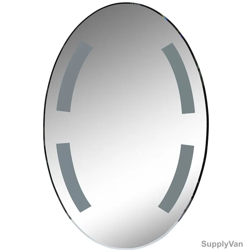 Argent Crystal Fluorescent Light Mirror, JY-616, Oval