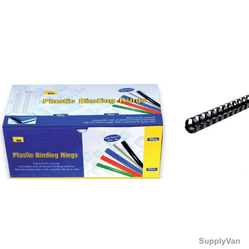 PSI Binding Ring, PSBR10BL, Plastic, 55 Sheets, 10mm, Blue, 100 Pcs/Pack