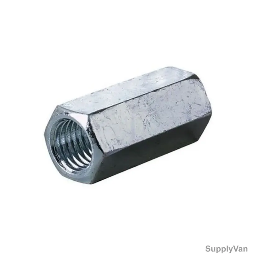 Easyfix Threaded Rod Connector, Galvanised Iron, M8, Silver