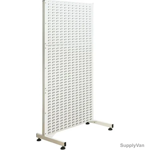 Excellent Plastic Heavy Duty Louvre Panel With Stand, EP-7050, 155CM Height x 91.5CM Width, Light Grey — image 1