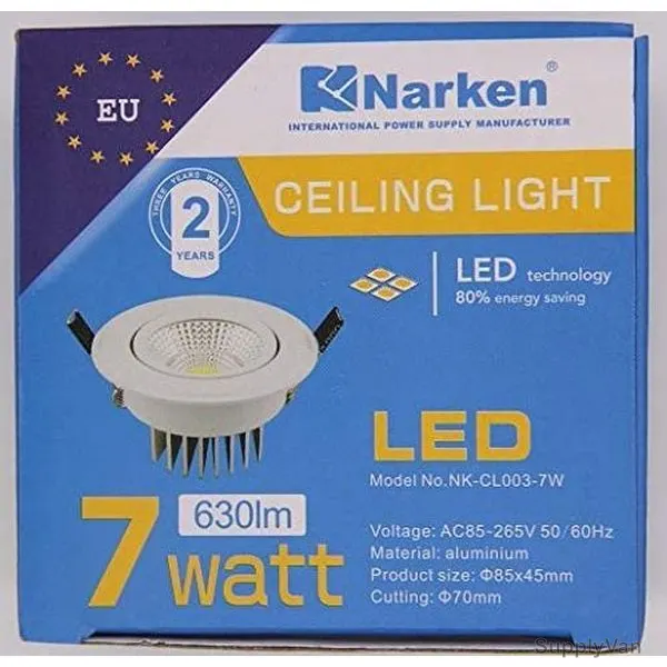 Narken LED Ceiling Light, NK-CL003-7W, 7W, 6500K, Cool Daylight