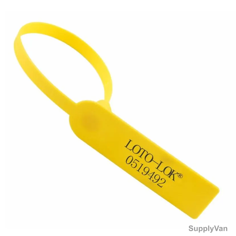 Loto-Lok Security Seal, PS-Y270-YL, Polypropylene, 270MM, Yellow, 50 Pcs/Pack