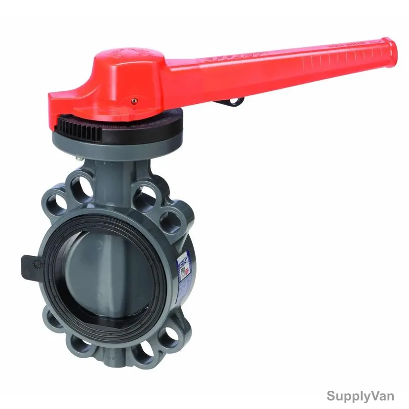 Effast Manual Butterfly Valve, FDRPFP0750-CR, Proflow P, PVC-U, 75MM