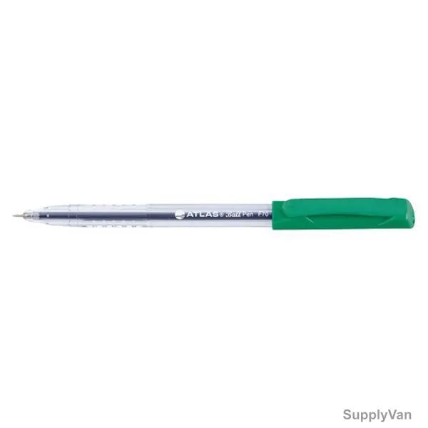 Atlas Ball Point Pen, AS-BPF70-GN, 0.7MM Tip, Green, 10 Pcs/Pack