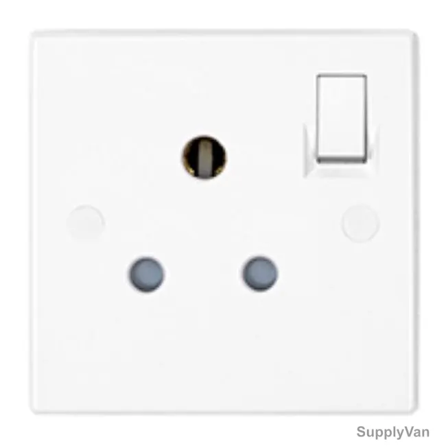 Mk Single Pole Switch Socket, E2893WHI, Essential, Polycarbonate, 1 Gang, 15A, White