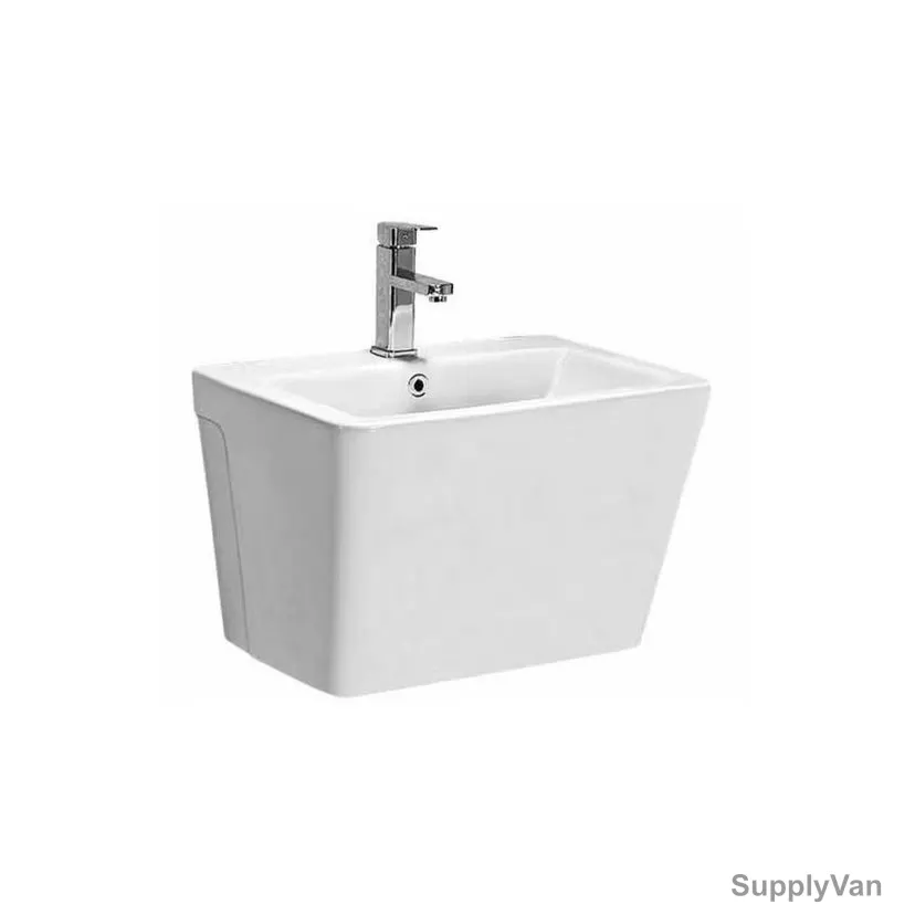 Sonet Wall Hung Basin, 7057, Quadra, Ceramic, 38CM Height x 56CM Width x 44CM Length, White — image 1