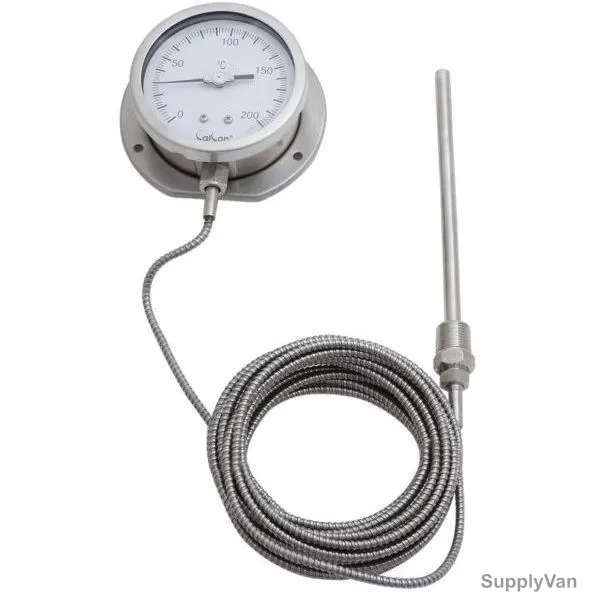 Calcon Gas Filled Capillary Type Thermometer, TG18C, 100MMx7 Mtrs, 0-200 Deg. C