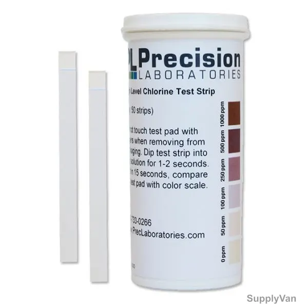 Precision Chlorine Test Strip, CHL-1000, 1000ppm, 64 x 5MM, PK50 — image 1