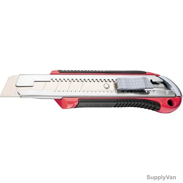 Mtx Retractable Blade Knife, 789219, Stainless Steel, 18MM, Black/Red
