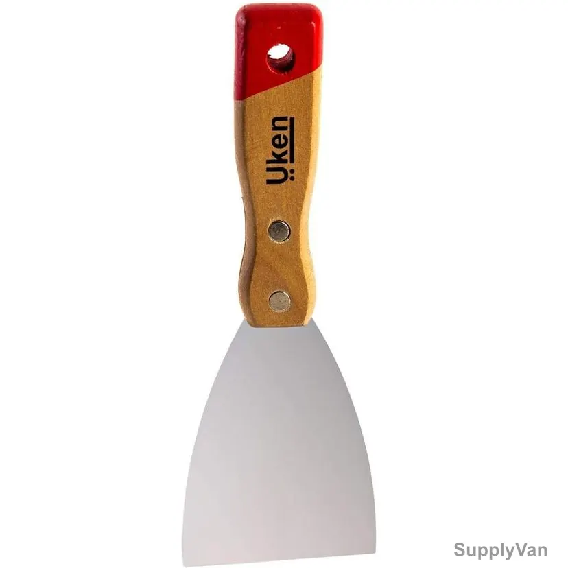 Uken Scrapper With Wooden Handle, U1206, Steel, 4 Inch