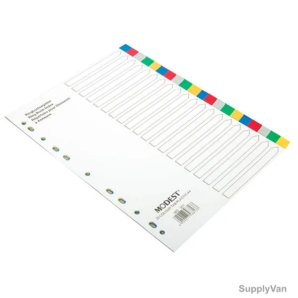 Modest File Divider With 1-20 Tab, MS301, PVC, A4, 25 Pcs/Pack