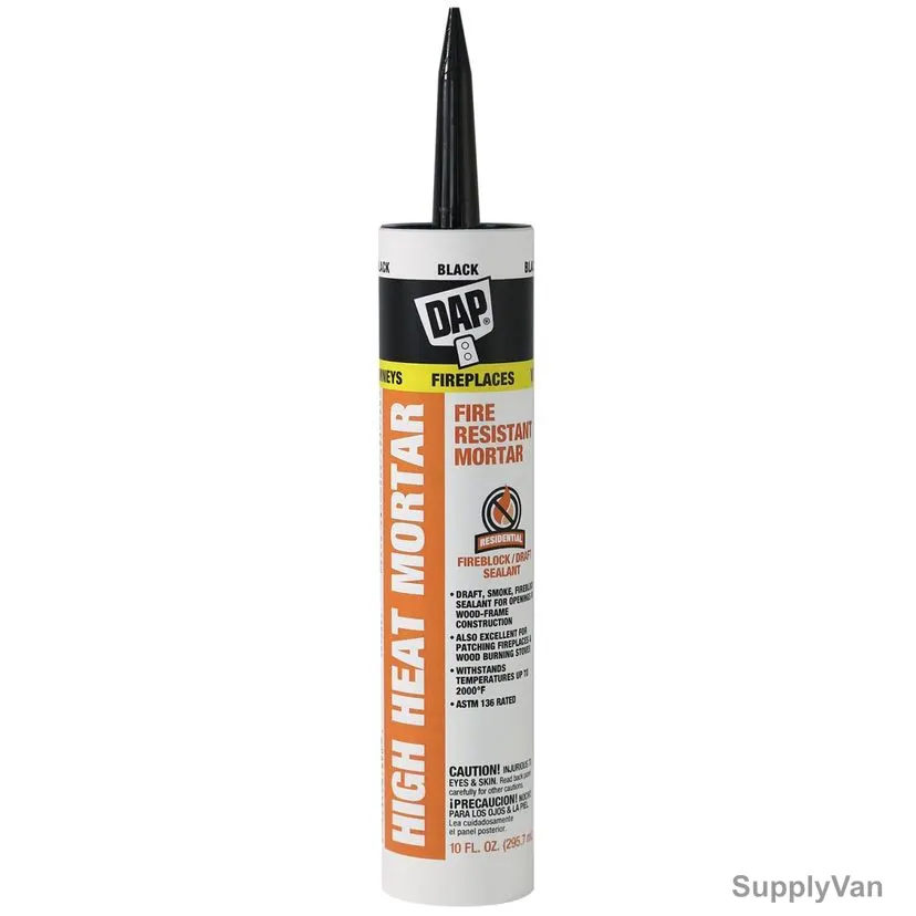Dap High Heat Mortar Fireblock Sealant, 18854, Black, 10.1 Oz, 12 Pcs/Pack — image 1