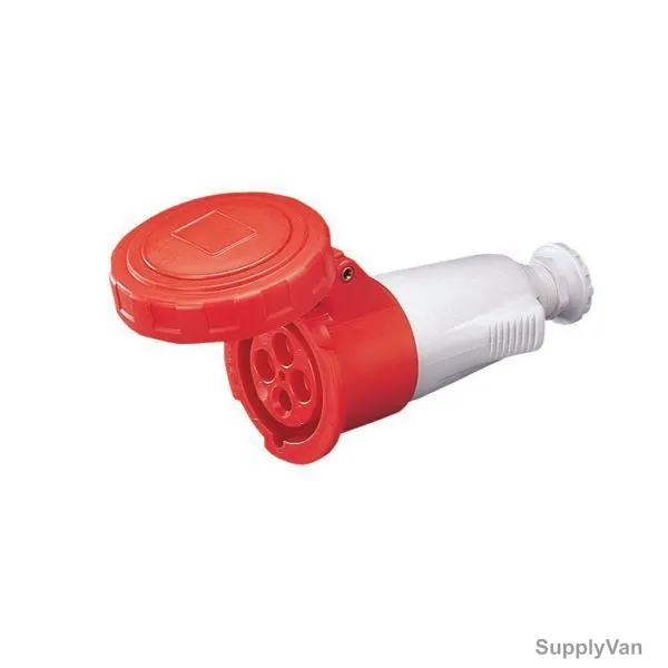 Gewiss Straight Connector, GW62041, IP67, 32A, 3P+E, Red