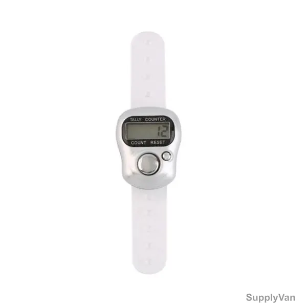 Digital Finger Ring Tally Counter, Plastic, 5 Digit, White