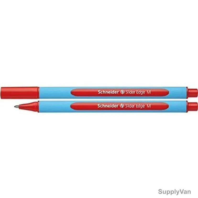 Schneider Ballpoint Pen, SCHNDRSLDEDGRD, Slider Edge, Medium, Red, 10 Pcs/Pack