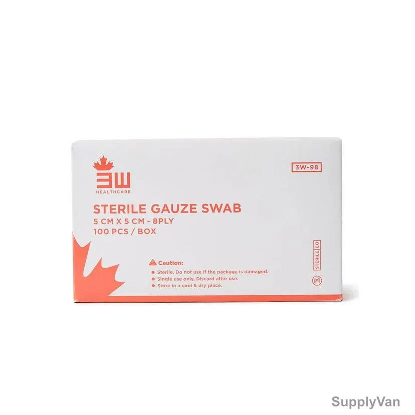 3W Sterile Gauze, NO-98, 5CM Length x 5CM Width, 100 Pcs/Box — image 1