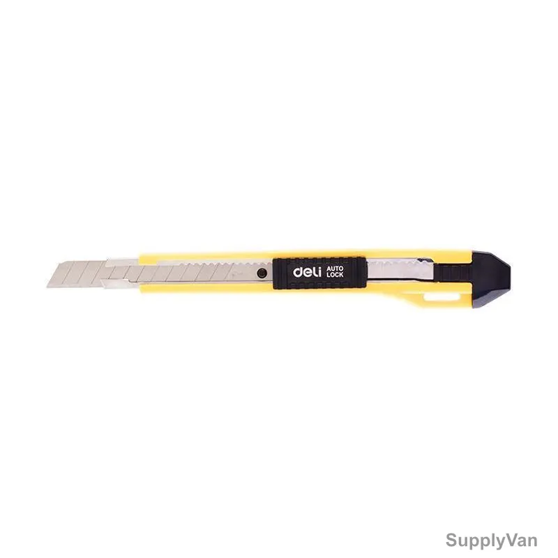 Deli Snap-Off Utility Knife, E2031, 9MM, Yellow, PK12