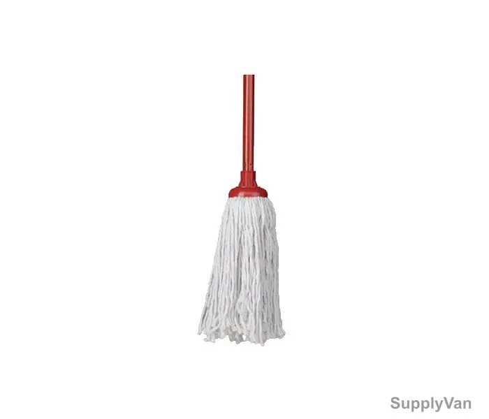 Britemax Round Mop W/ Stick, WM-312, Cotton, 300g, Red