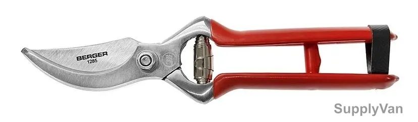 Berger Pruning Shear, 1285, Red Handle, Elastic Loop Lock, PK6