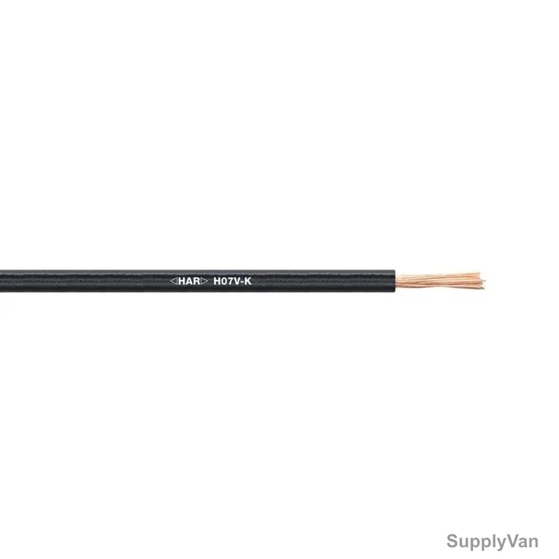 Lapp Single Core Flexible Cable, H07V-K-1X6-BK, 4520014, PVC, 6 SQ.MM x 100 Mtrs Length, Black