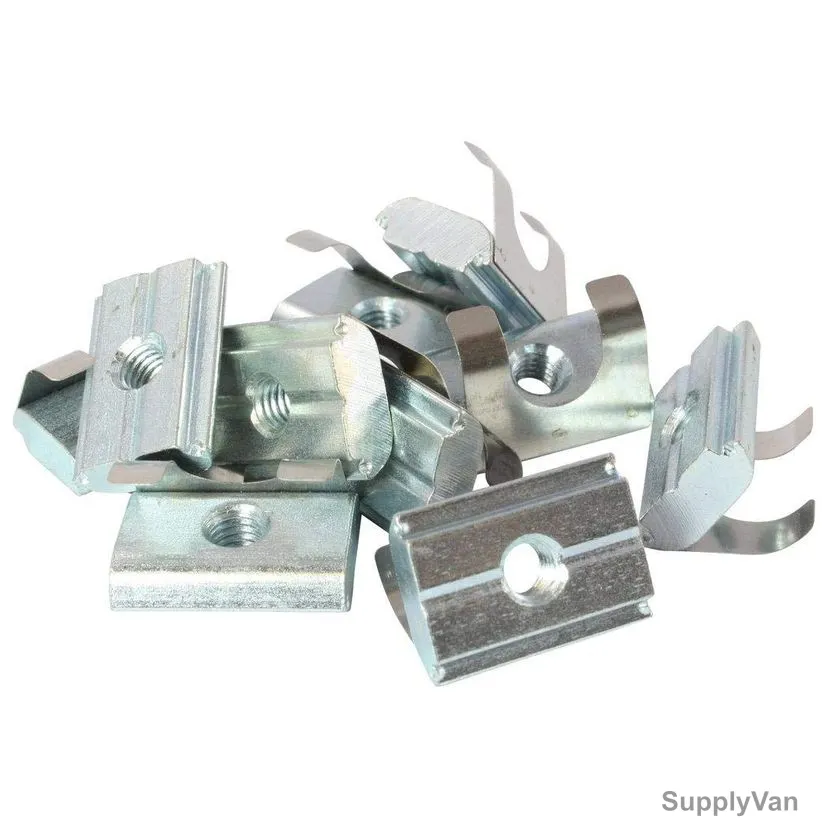 Extrusion T-Spring Nut, 40-45 Series, Metal, M6, PK10