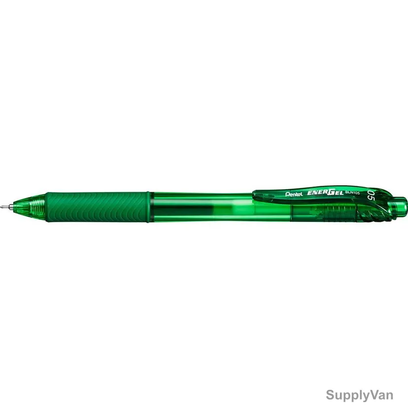 Pentel Energel-X Needle Gel Roller Pen, PE-BLN105-DH, 0.5MM Tip, Green, 12 Pcs/Pack