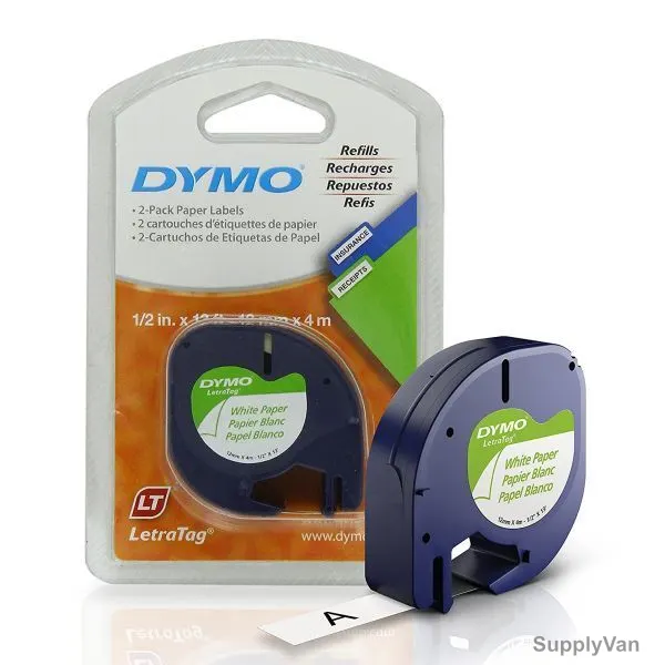 Dymo Label Tape, DYS0721510, LetraTag, 4 Mtrs