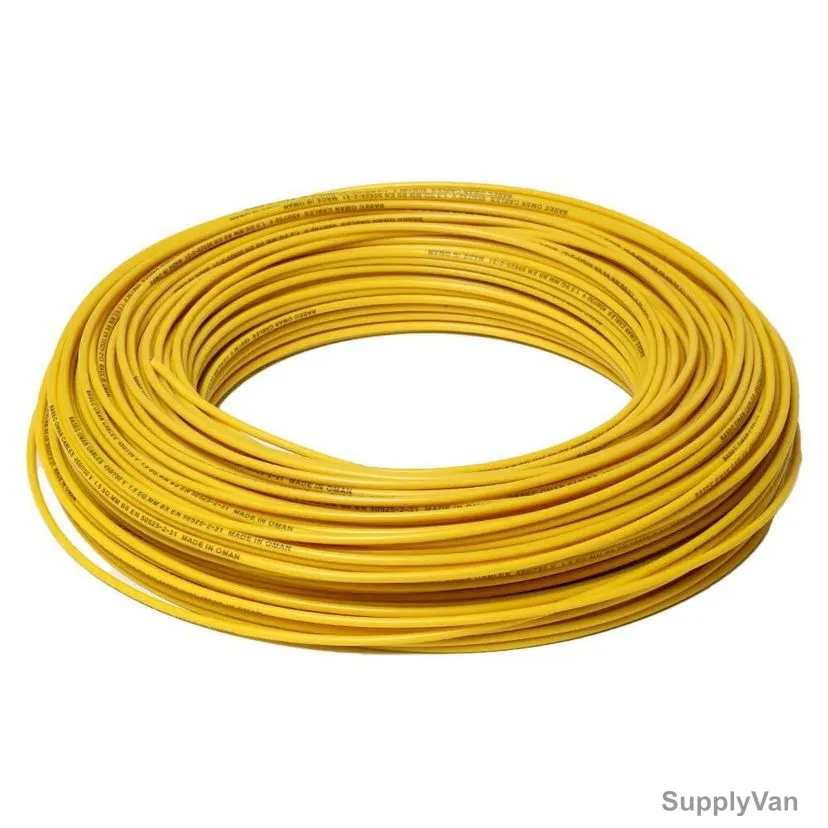 Oman Single Core CU PVC Cable, 2.5 SQ.MM x 100 Yards, Yellow