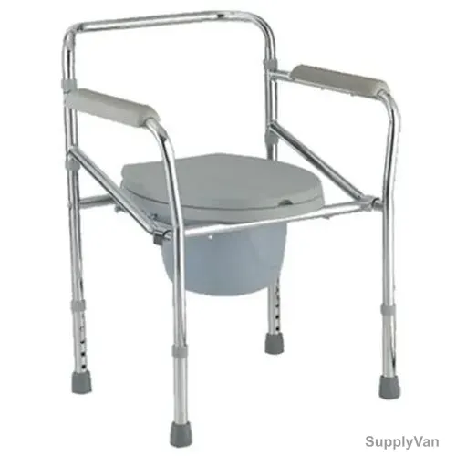 3W Commode Wheel Chair, 3W-894, Steel, Grey