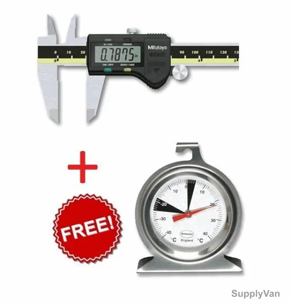 Mitutoyo Digital Caliper 500-196 Combo w/ Freezer Thermometer