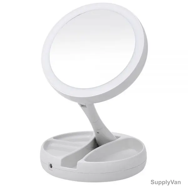 LED Magnifying Makup Mirror, 15.5 x 5.5CM, White — image 1