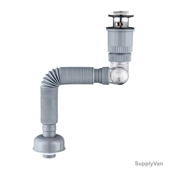 Novex Flexible Kitchen Sink Drain Pipe, NFS-532, Plastic, 12 Bar, 42-100CM Length, Grey — image 1
