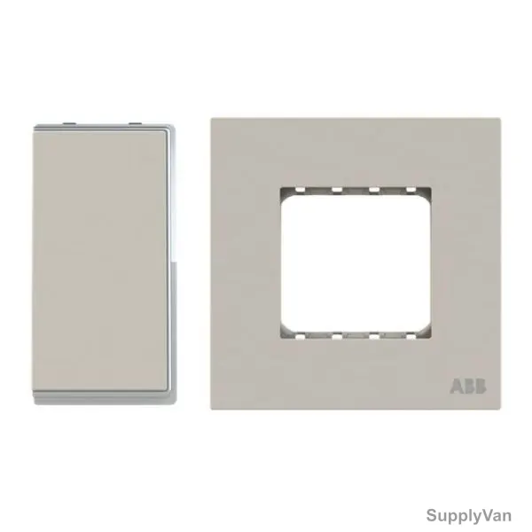 ABB Electrical Switch With Double Rocker Frame, AMD10622-DU+AMD5144-DU, Millenium, 2 Gang, 2 Way, 10A, Dune Sand — image 1