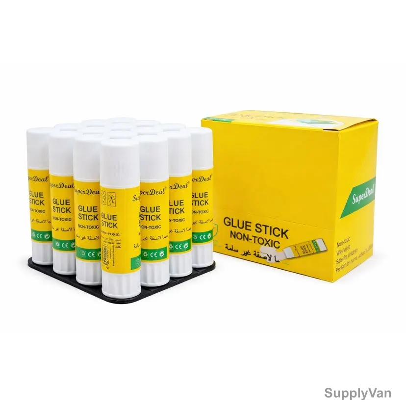 Super Deal PVP Glue Stick, 16402, 15GM, White, 12 Pcs/Pack