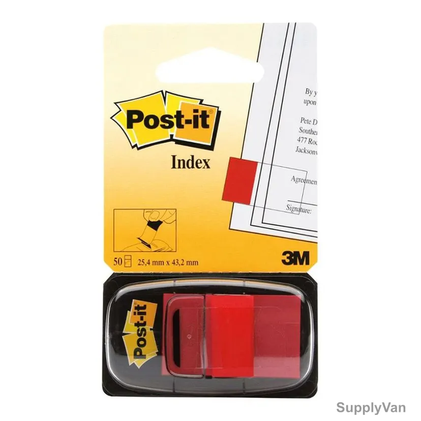 Post-It Tape Flag, 680-1, 25.4MM Width x 43.18MM Length, 50 Sheets, Red, 12 Pack/Box — image 1
