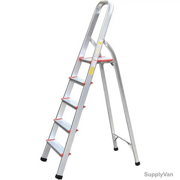 Aqson Aluminium Ladder, ASLA5, 5 Steps, 1.2 Mtrs, Silver