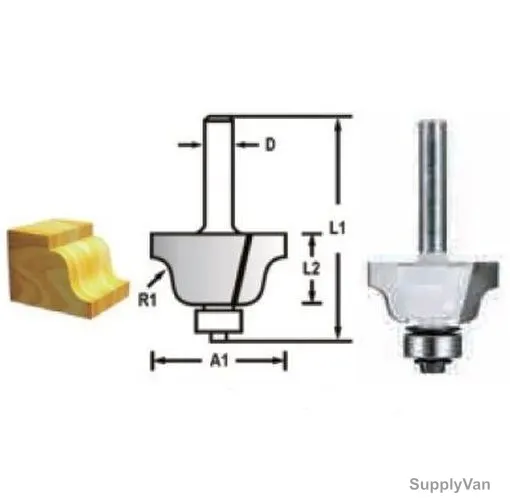 Makita Roman Ogee Router Bit, D-48767, w/ Bearing, 38.1x17.5MM