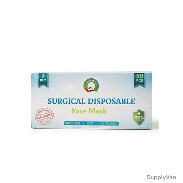 Snh Surgical Disposable Face Mask, FM50P, 3 Layer, Blue, 50 Pcs/Pack