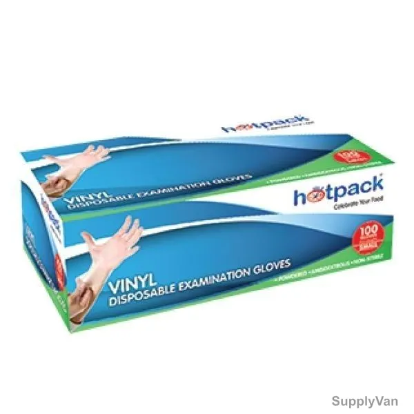 Hotpack Powdered Vinyl Gloves, VGM, M, 100 Pcs/Pack