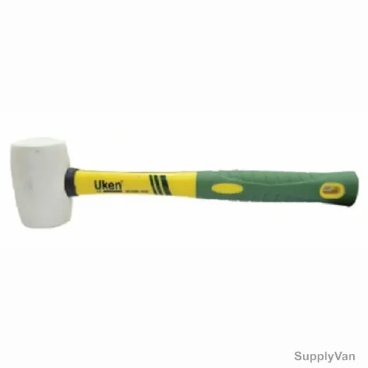 Uken Rubber Hammer, UH19208, Rubber, Fiber, 8oz Head, White